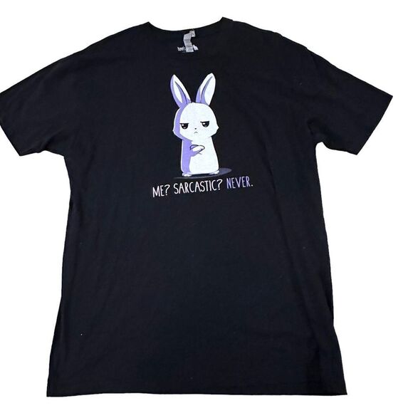 Tee Turtle ~ Set of 2 ~ Black Tshirt w/ Bunny ~ size XL ~ lightweight - Picture 8 of 12